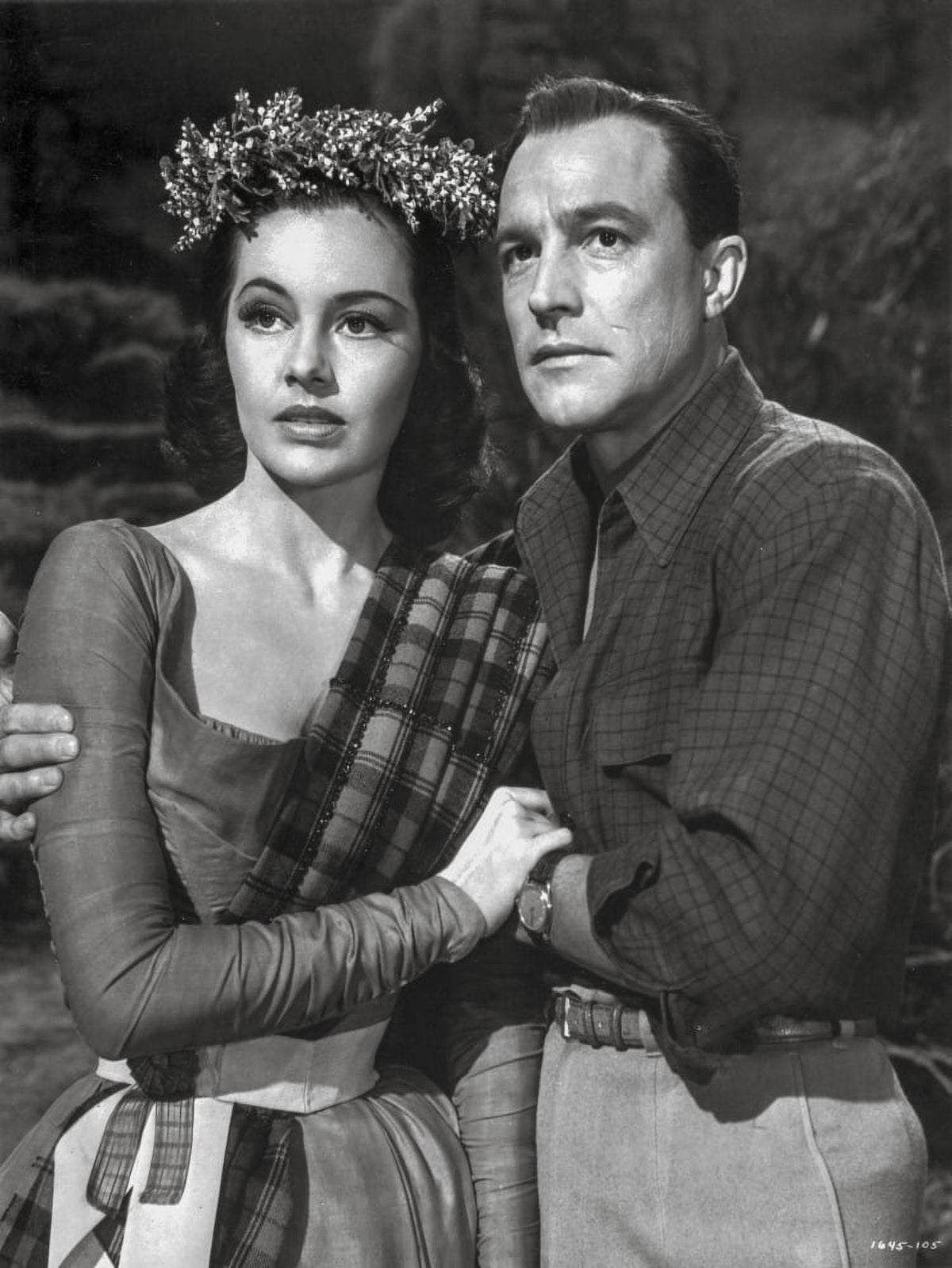 Brigadoon photo print of a lady in a long sleeve dress with a man in a long sleeve polo.