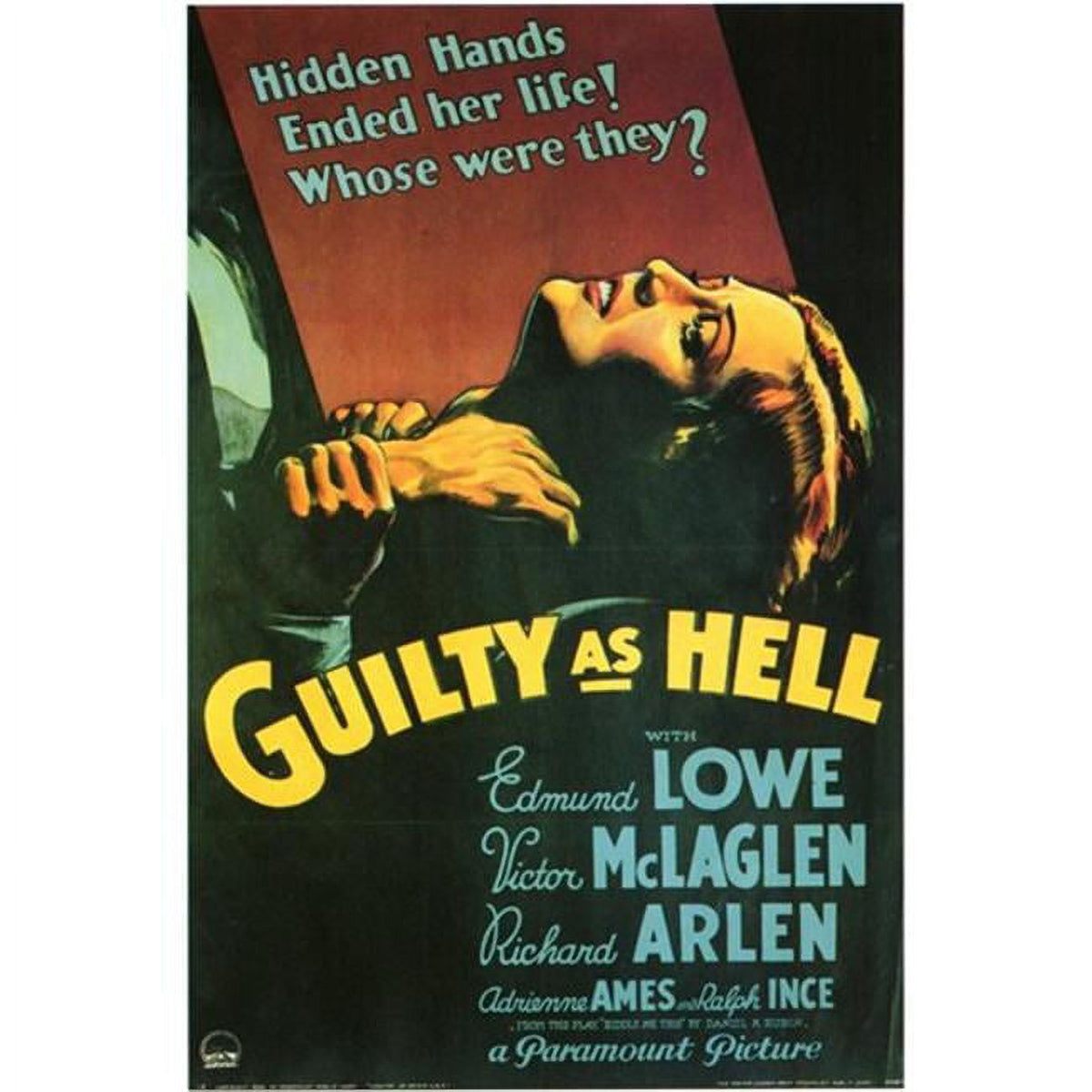 Guilty as Hell movie poster print in 11x17 size.