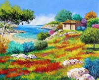 Sunset on The Beach poster print by Jean-Marc Janiaczyk, showcasing vibrant colors and serene ocean views.