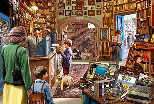 Bookshop Poster Print by Steve Crisp, vibrant art for home decor.