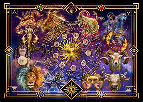 Zodiac Montage Poster Print featuring celestial zodiac signs by Ciro Marchetti.