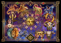Zodiac Montage Poster Print featuring celestial zodiac signs by Ciro Marchetti.