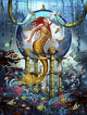 Blue Mermaid Poster Print by Ciro Marchetti, vibrant underwater art.