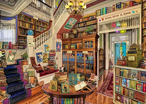Wish Upon a Bookshop Poster Print by Aimee Stewart, whimsical bookshop art