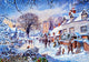 A Village in Winter Poster Print by Steve Crisp, showcasing a serene winter landscape.