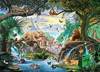 Jungle Five Poster Print by Steve Crisp showcasing vibrant jungle scenery.