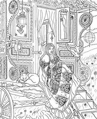 Gypsy Firefly Coloring Page Poster Print by Aimee Stewart
