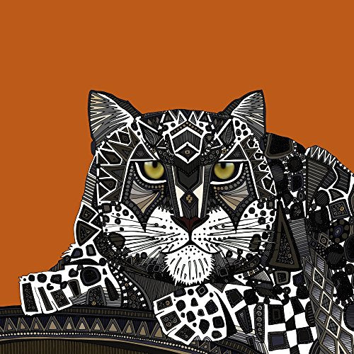 Snow leopard poster print by Sharon Turner, showcasing a majestic animal in vibrant detail.