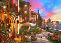Lake Como Sunset Poster Print by Dominic Davidson, vibrant nature art.