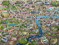 London Landmarks Poster Print by Adrian Chesterman showcasing iconic city landmarks.