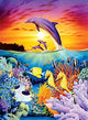 Seahorse Dolphins Poster Print by Robin Koni, showcasing marine life.
