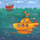 Yellow Submarine Poster Print by Peter Adderley, colorful art print