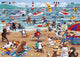 Beach Cats Poster Print by Peter Adderley showcasing playful felines at the beach.