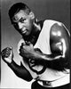 Black and white photo print of Mike Tyson posed with fists up