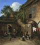 The Cottage Dooryard art print by Adriaen van Ostade, showcasing a serene rural scene.