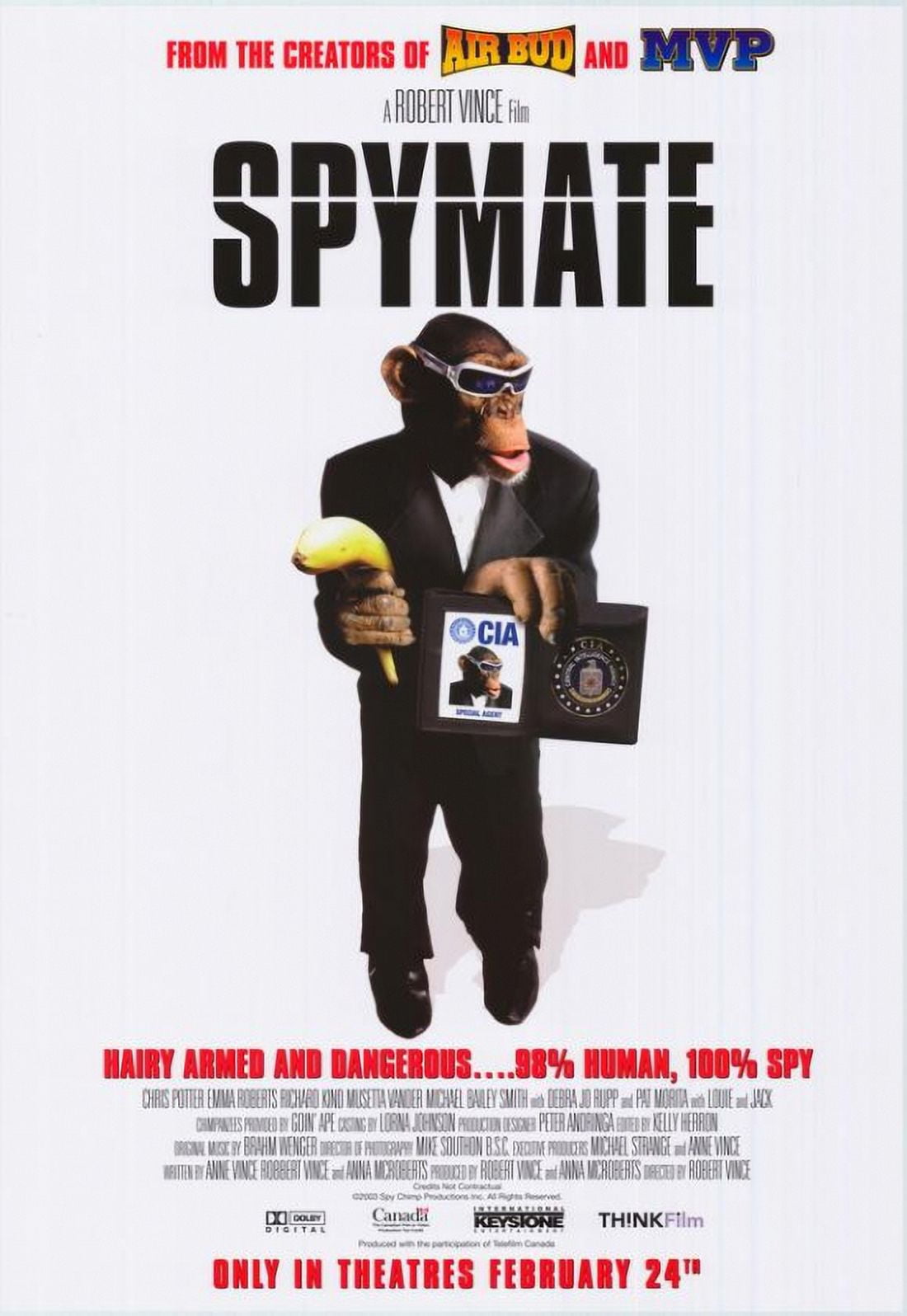 Spymate Movie Poster in 11x17 size featuring action and adventure.