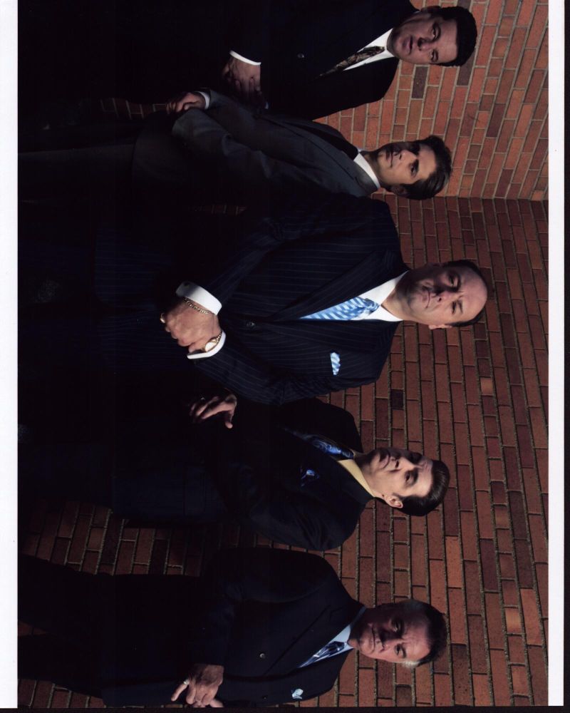 The Sopranos group in alley photo print, iconic TV series artwork.
