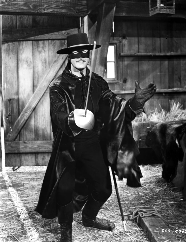 Film still from Zorro photo print showcasing the iconic hero in action.