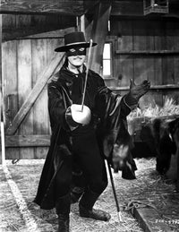 Film still from Zorro photo print showcasing the iconic hero in action.