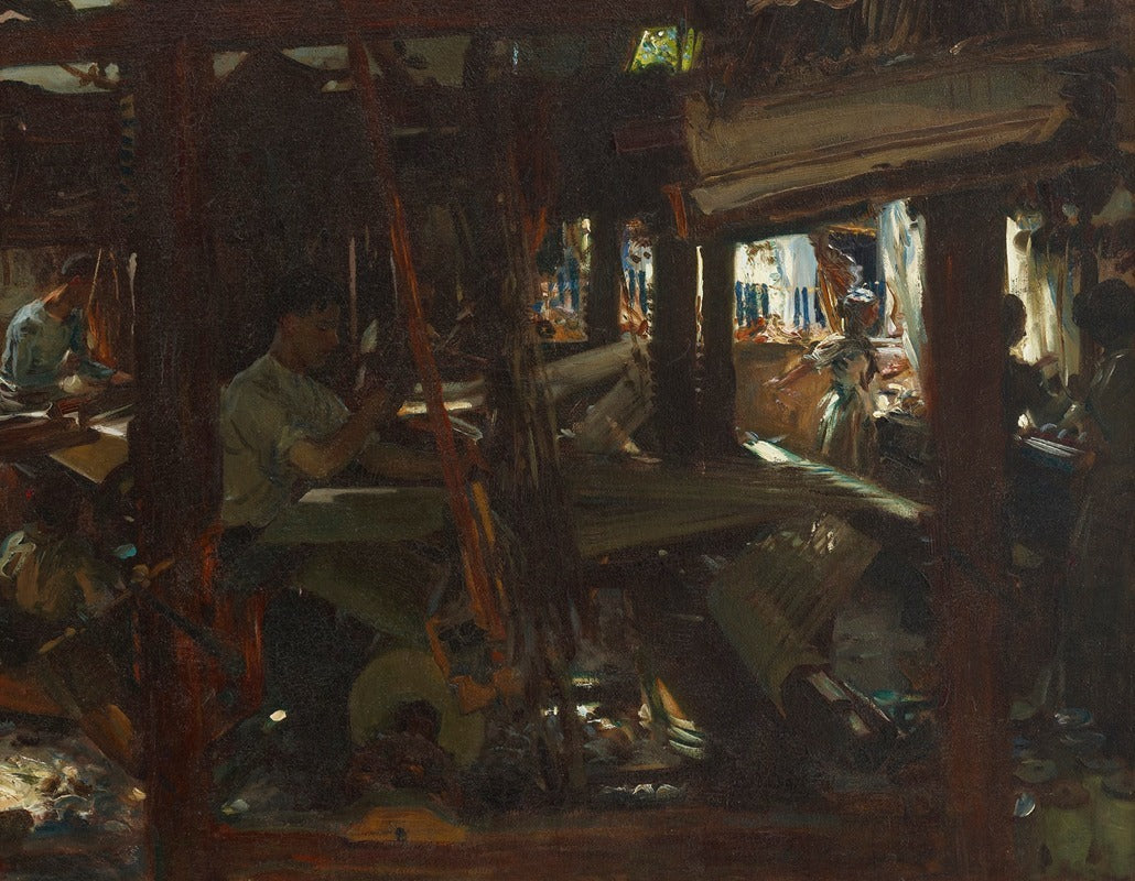 'The Weavers' Art Print by John Singer Sargent showcasing intricate details.