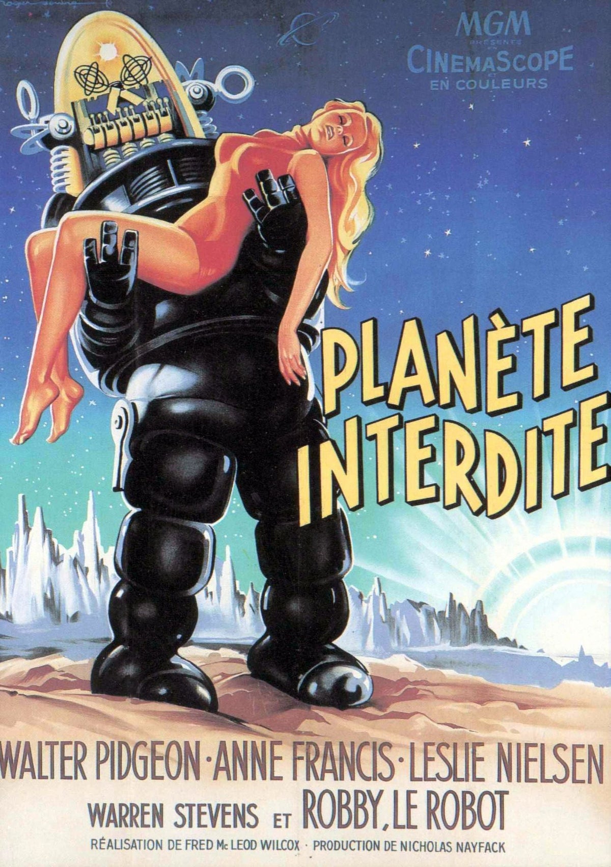 Forbidden Planet Movie Poster Print featuring The Robot and Anne Francis