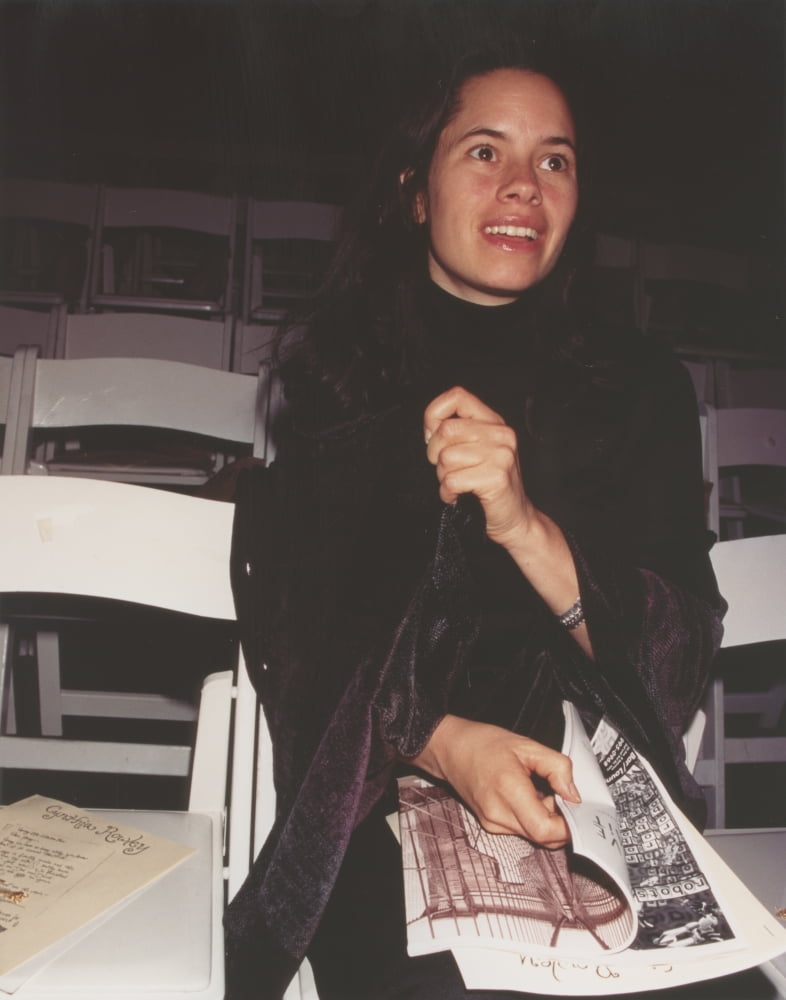 Natalie Merchant seated in black robe photo print