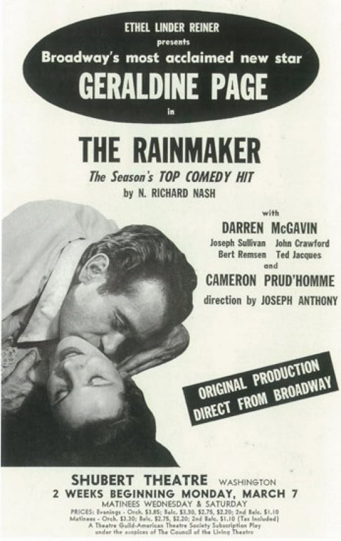 The Rainmaker Movie Poster 11x17 print featuring Broadway theme.