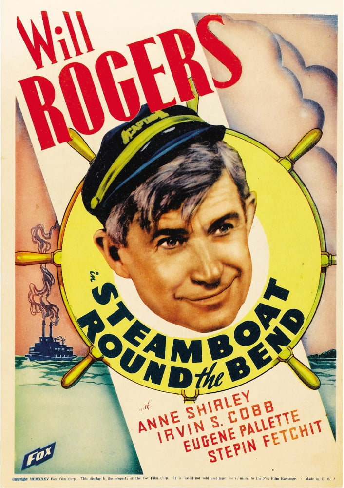 Steamboat Round The Bend movie poster print featuring Will Rogers, 1935.