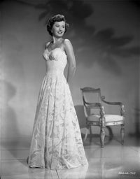 Classic portrait photo print of Barbara Stanwyck in long gown