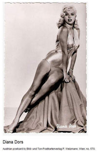 Diana Dors postcard pinup photo print, vintage art, classic cinema