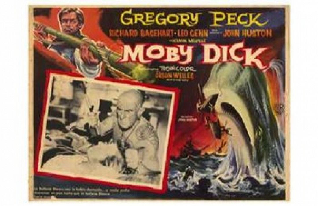 Moby Dick movie poster print featuring classic film artwork in 17x11 size.