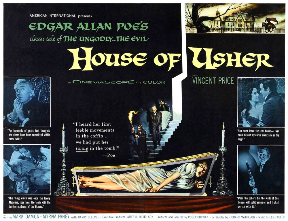 House of Usher Movie Poster Masterprint - 14x11 size, classic horror film art.