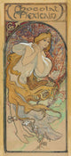 Chocolat Mexicain art print by Alphonse Mucha featuring intricate Art Nouveau design.