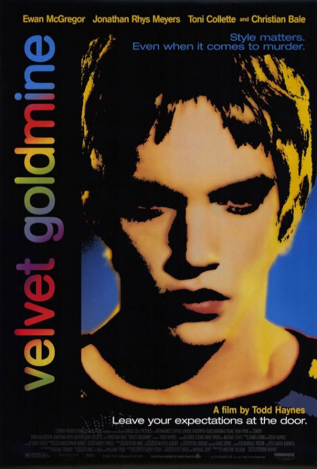 Velvet Goldmine Movie Poster Print featuring vibrant glam rock design.