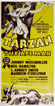 Tarzan The Ape Man movie poster print featuring Maureen O'Sullivan and Johnny Weissmuller from the classic 1932 film.