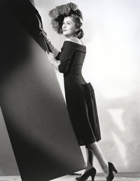Joan Fontaine smiling in black gown photo print