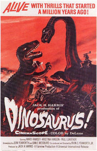 Dinosaurus Movie Poster featuring vibrant dinosaur imagery, size 11x17.