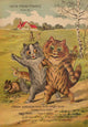Cats from France Art Print by Louis Wain - 1914 vintage cat artwork.