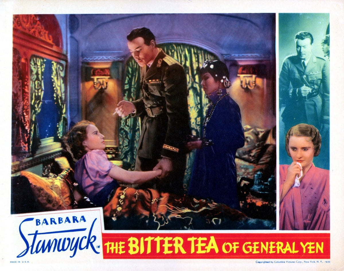 The Bitter Tea of General Yen movie poster print featuring Barbara Stanwyck, Nils Asther, and Toshia Mori from 1933.
