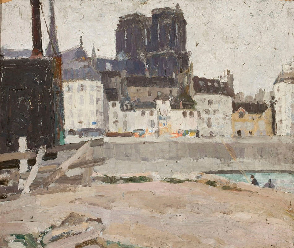 Landscape with Notre-Dame Cathedral art print by Tadeusz Makowski
