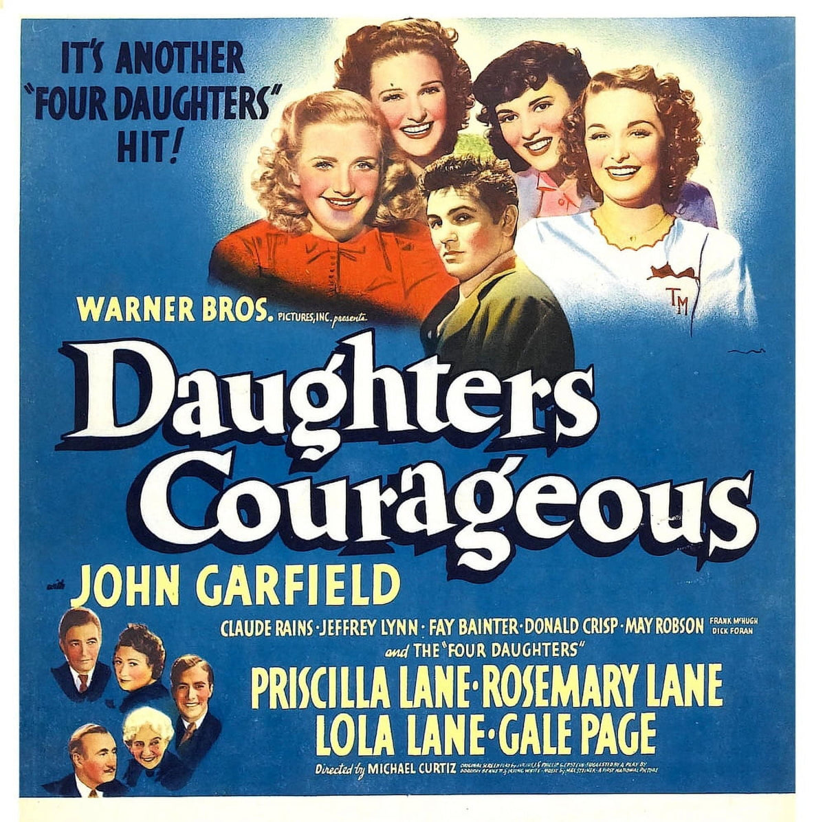 Daughters Courageous movie poster print featuring John Garfield from 1939.