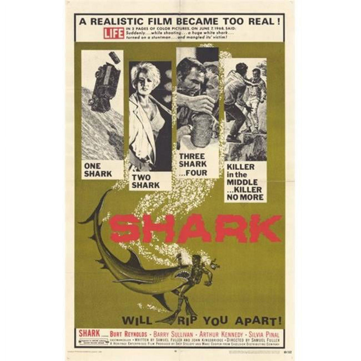 Shark Movie Poster featuring thrilling ocean adventure art
