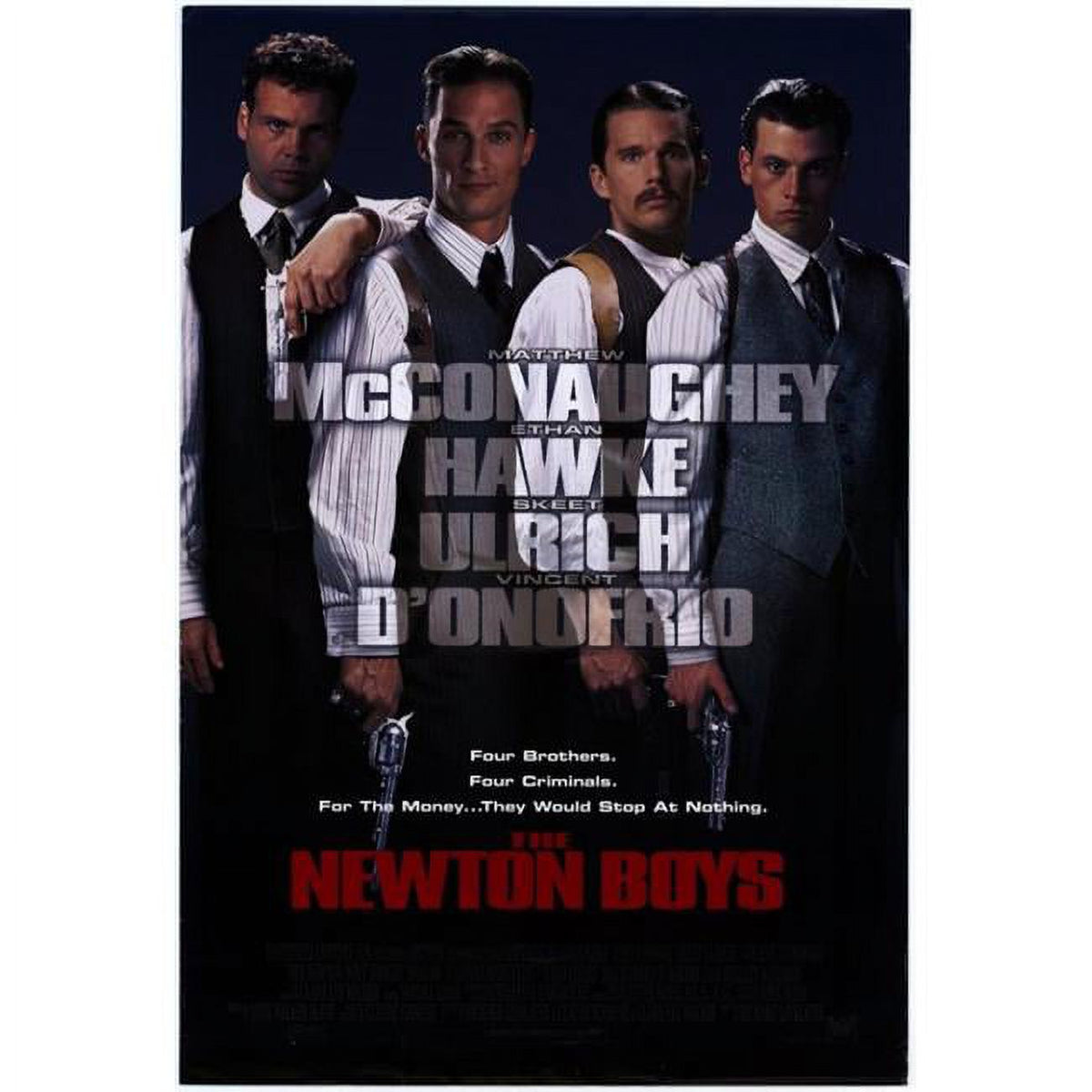 The Newton Boys Movie Poster Print 27x40 showcasing the adventure of the notorious Newton brothers.