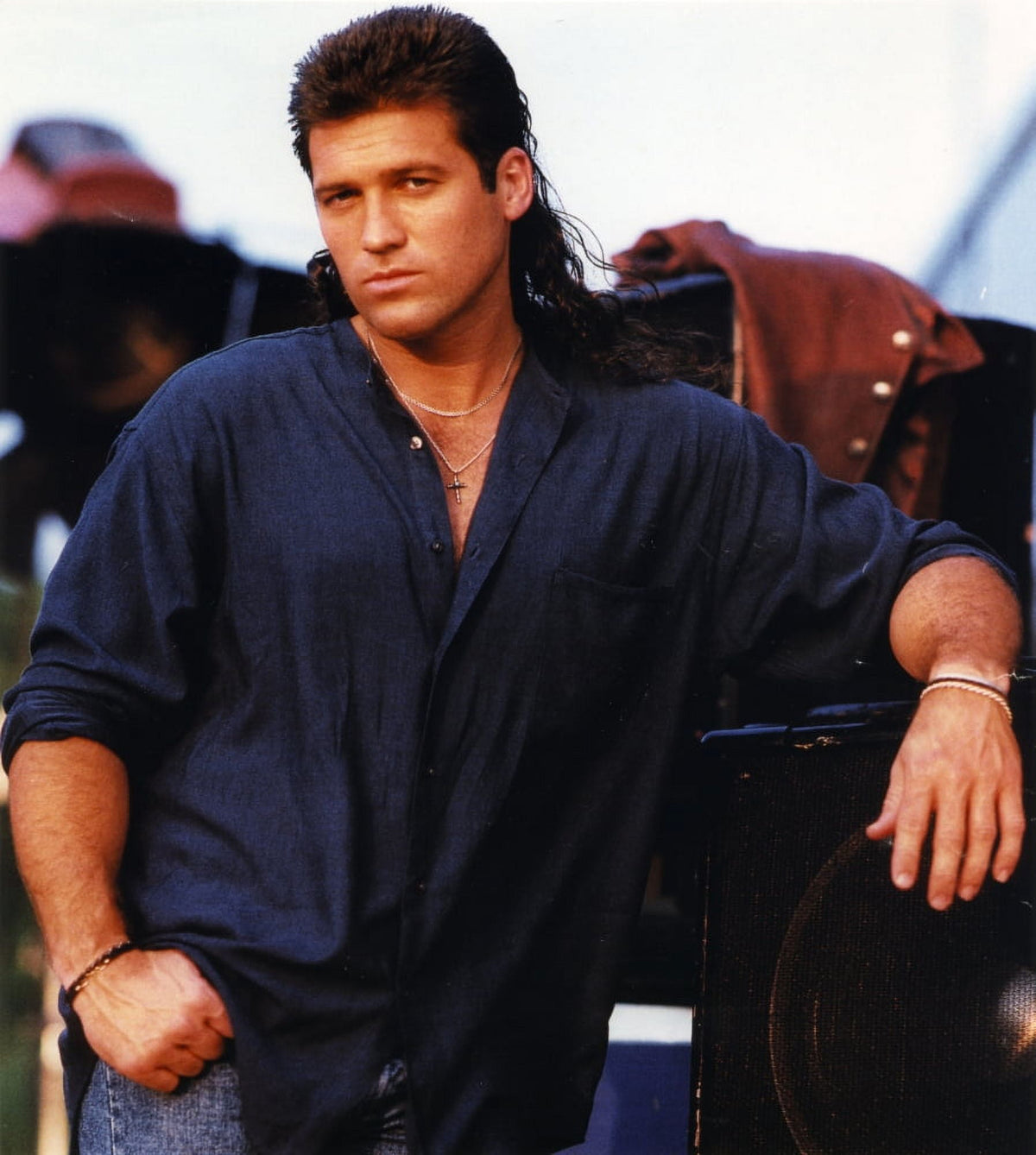 Billy Cyrus photo print in blue polo, available in multiple sizes.