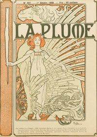 La Plume Art Print by Alphonse Mucha showcasing Art Nouveau design.