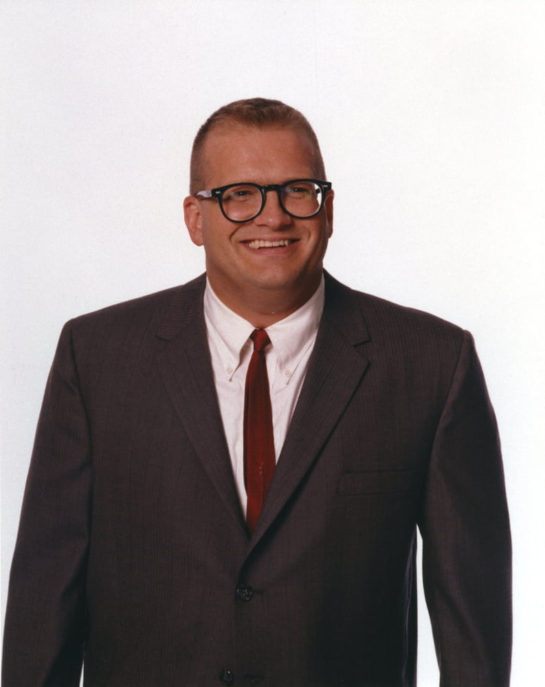 Drew Carey smiling in tuxedo portrait photo print.