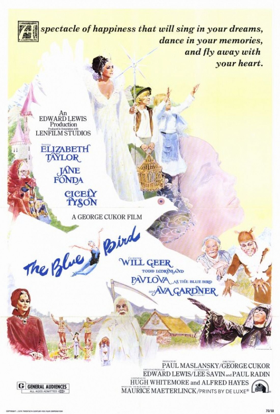 The Blue Bird Movie Poster Print in vibrant colors