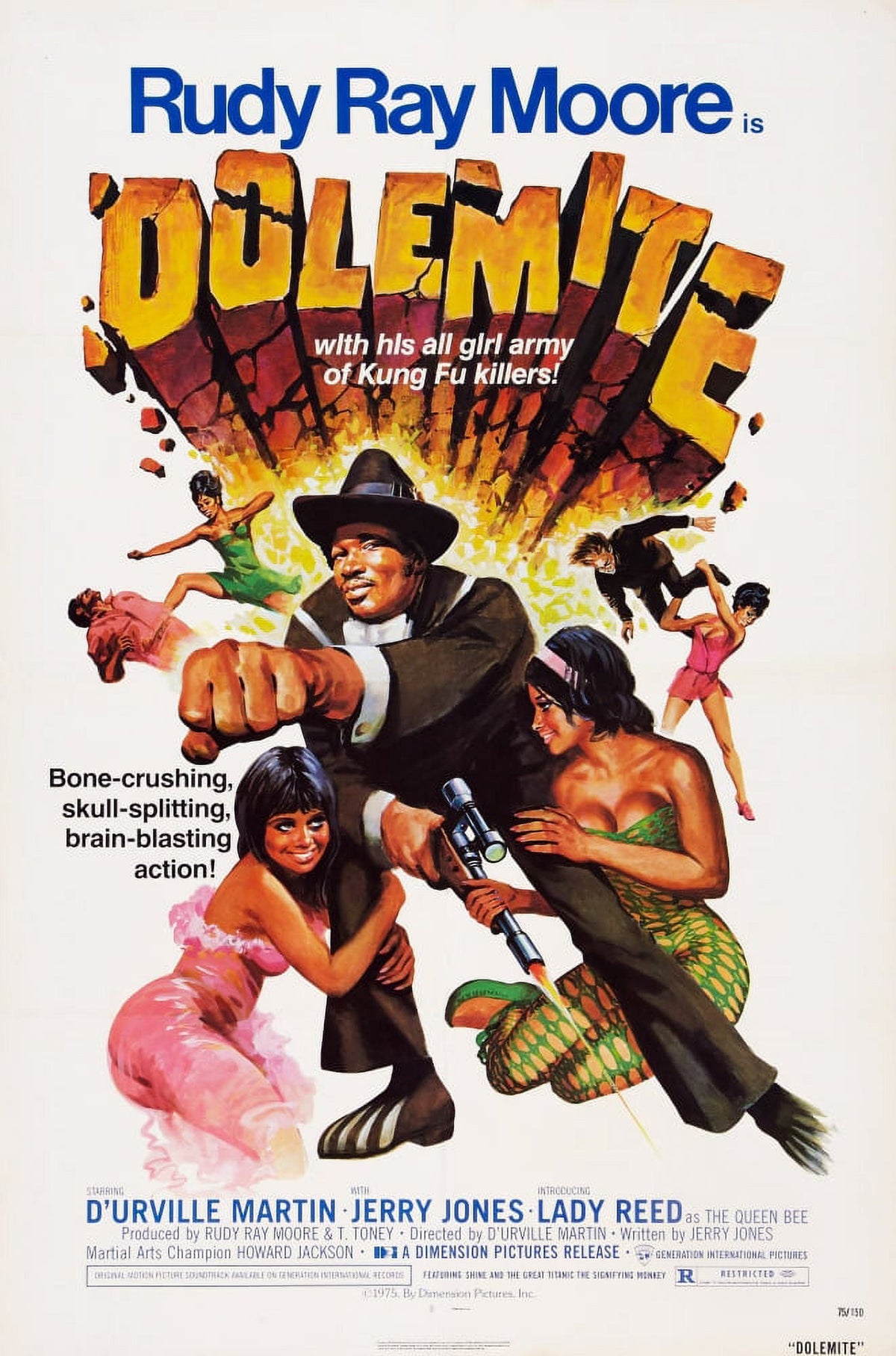 Dolemite movie poster print featuring Rudy Ray Moore, 1975 film.