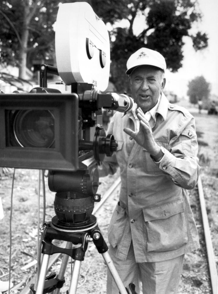 Carl Reiner behind the camera photo print capturing a moment of creativity in film.