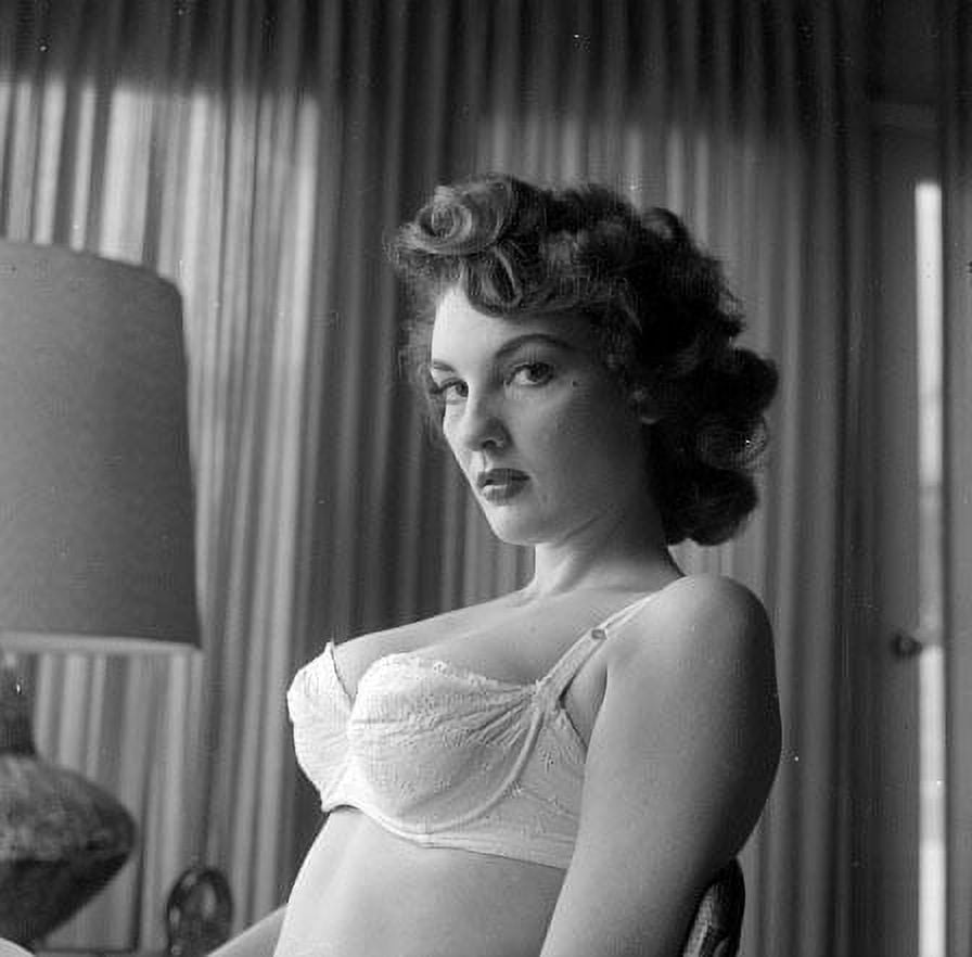 Allison Hayes Bra Photo Print in multiple sizes showcasing vintage glamour.